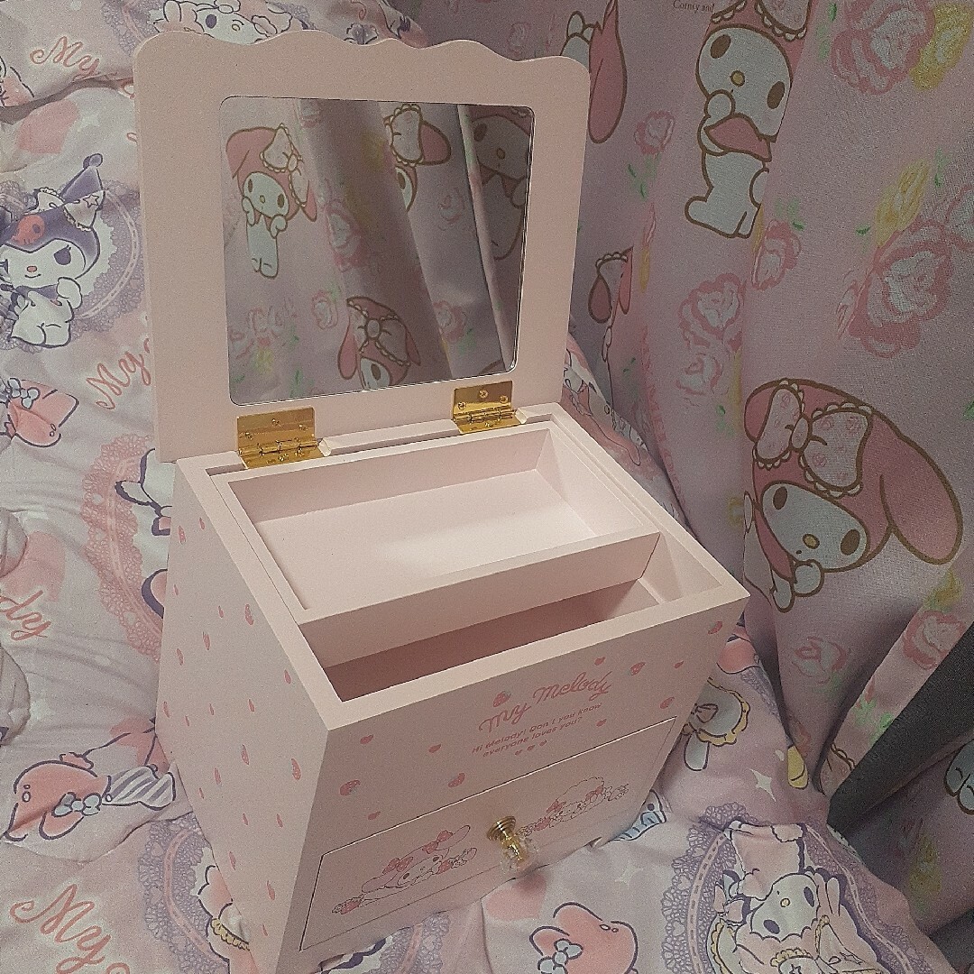 マイメロディ My Melody 木製ドレッサー ピンク いちご ピアノちゃん