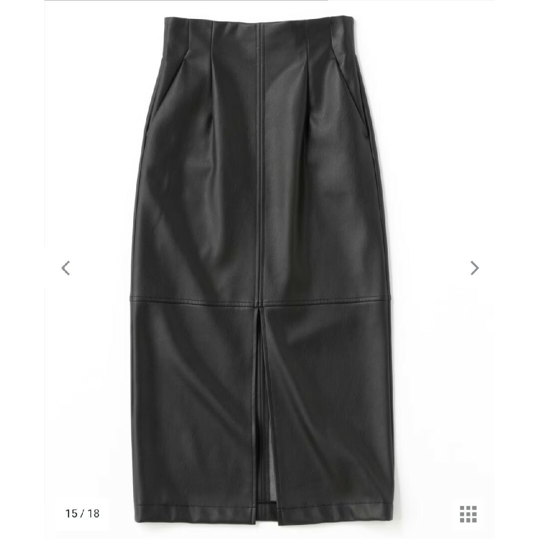 新品タグ付 uncrave エコレザースカート ブラック 0サイズ レディースのスカート(ロングスカート)の商品写真