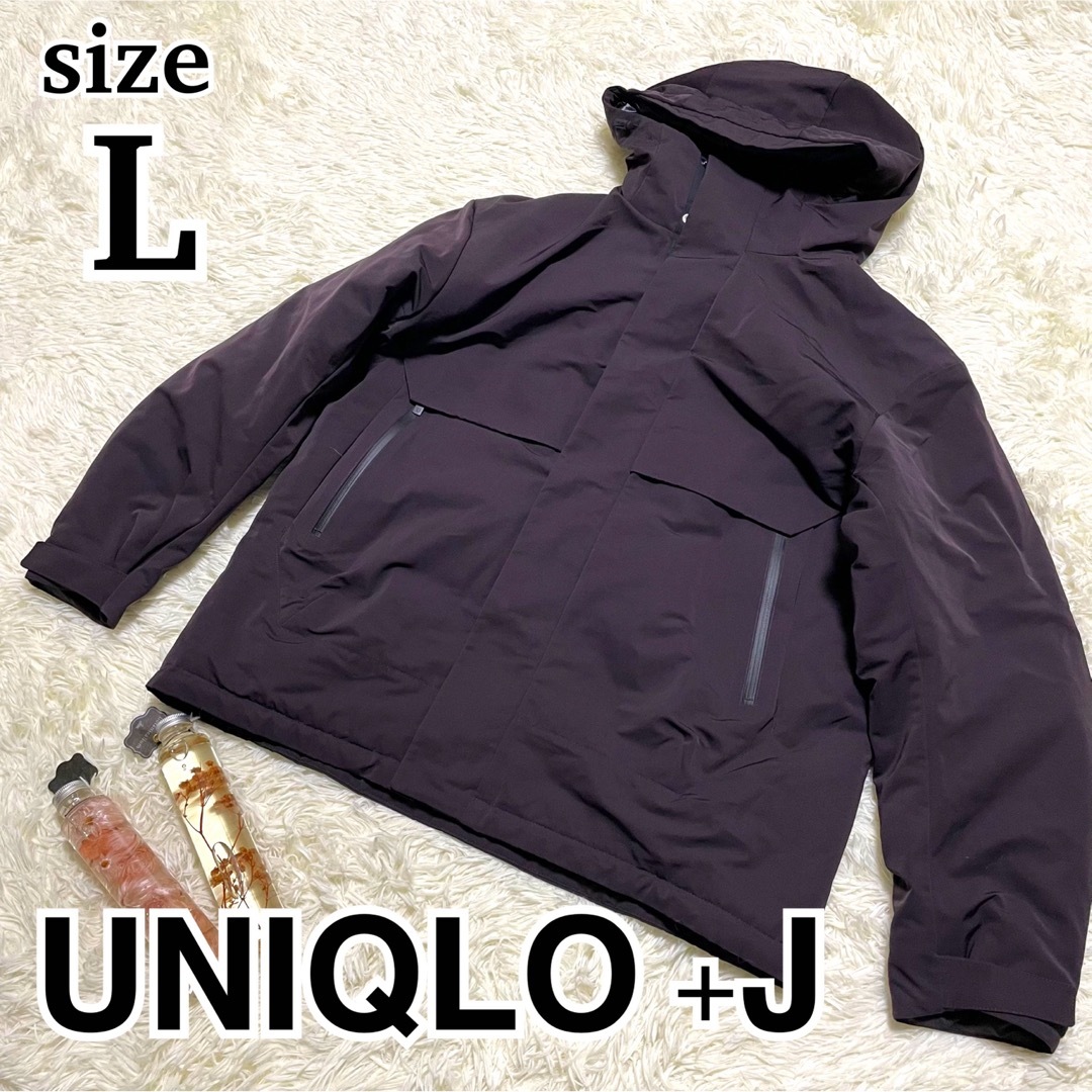 チャコールUNIQLO ユニクロ +J ハイブリッドダウンオーバーサイズパーカー L