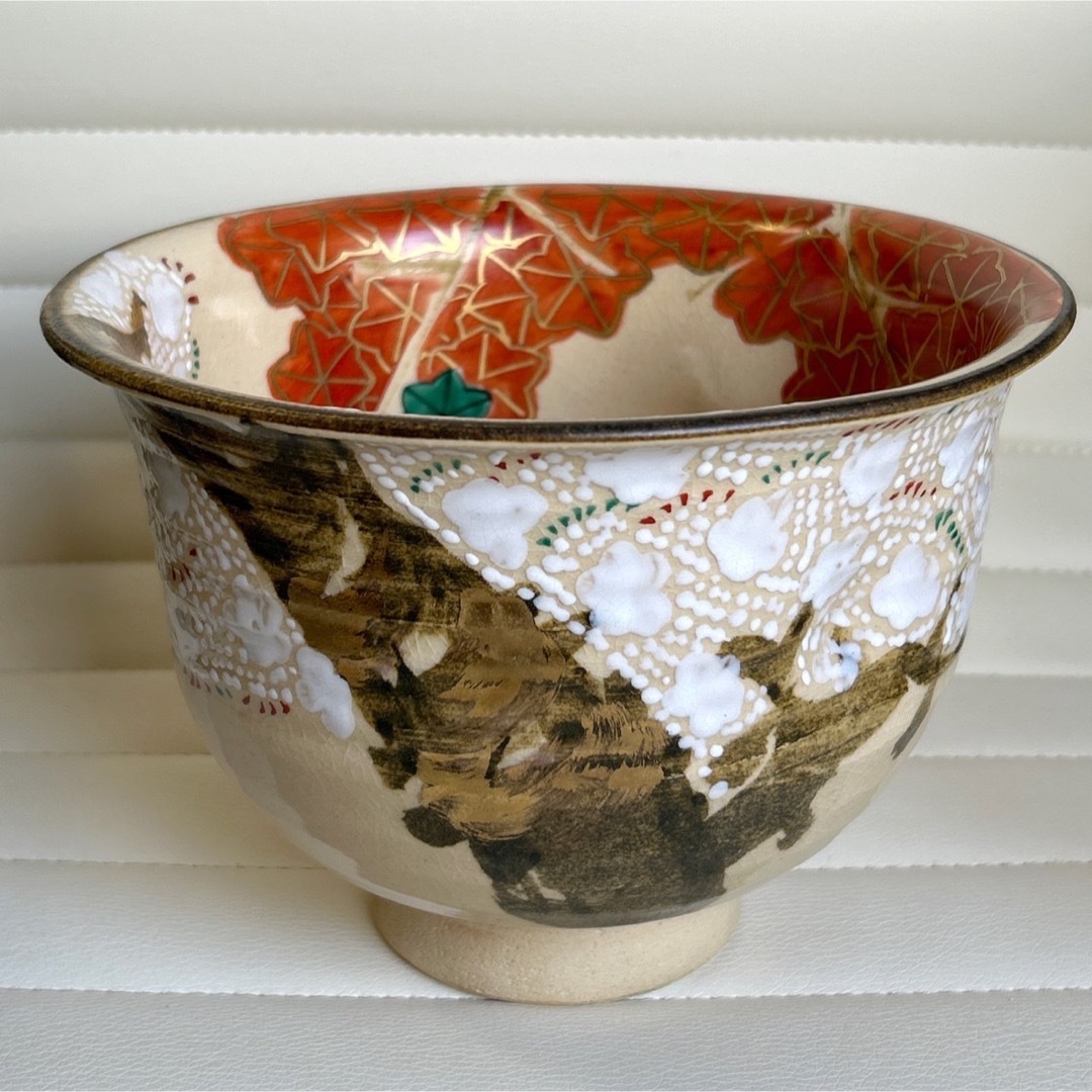 茶道具 菓子鉢 雲錦 大鉢 色絵 紅葉 桜 盛鉢 金彩 昭和レトロ 茶道具 菓子鉢 雲錦 大鉢 色絵 紅葉 桜 盛鉢 金彩 昭和レトロ