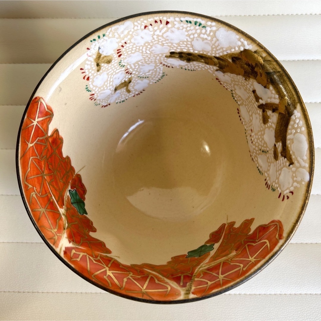 茶道具 菓子鉢 雲錦 大鉢 色絵 紅葉 桜 盛鉢 金彩 昭和レトロ 茶道具 菓子鉢 雲錦 大鉢 色絵 紅葉 桜 盛鉢 金彩 昭和レトロ