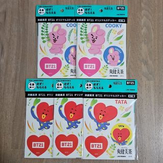 ビーティーイシビル(BT21)の爽健美茶 BT21 BTS オリジナルステッカー TATA&COOKY(ノベルティグッズ)