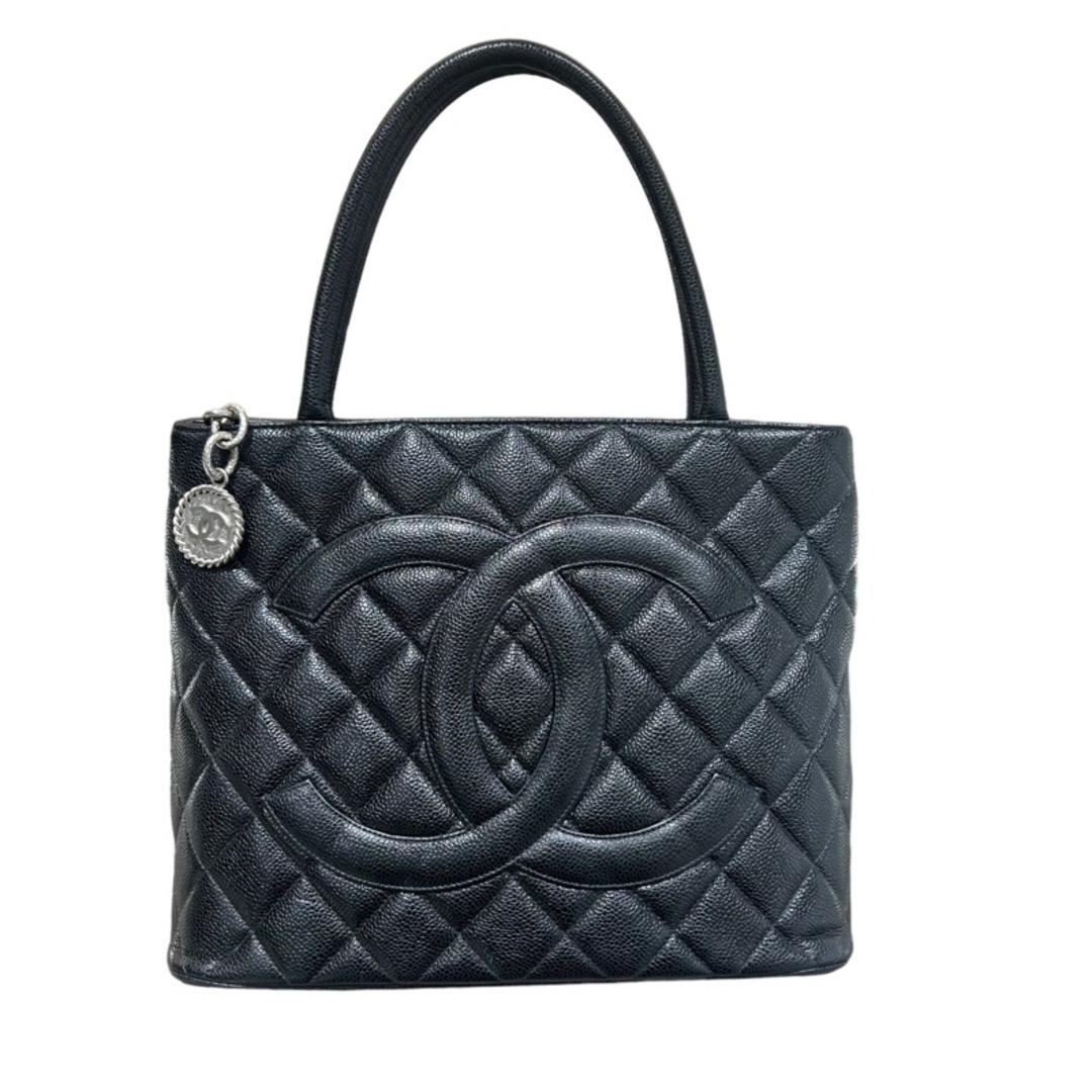 約24cmマチシャネル CHANEL 復刻トート A01804 ブラック/SV金具 キャビアスキン レディース ハンドバッグ