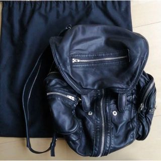 Alexander Wang アレキサンダーワン プリズマ  リュック・デイパック 204076 レザー   ブラック ピンクゴールド金具  バックパック 【本物保証】