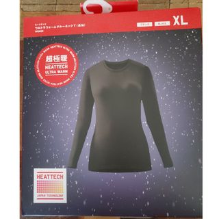 ユニクロ(UNIQLO)の超極暖　ユニクロ　ヒートテック　長袖　ブラック　レディース　XL(アンダーシャツ/防寒インナー)