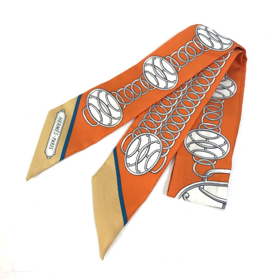 ファッション小物エルメス HERMES リフト・プロフィール ツイリー スカーフ シルク オレンジ