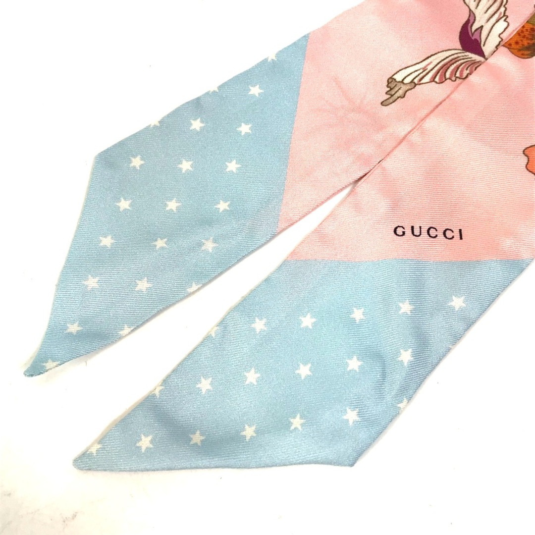Gucci(グッチ)のグッチ GUCCI ネックボウ 583480 フローラ 花柄 フラワー バンドースカーフ スカーフ シルク ピンク レディースのファッション小物(バンダナ/スカーフ)の商品写真
