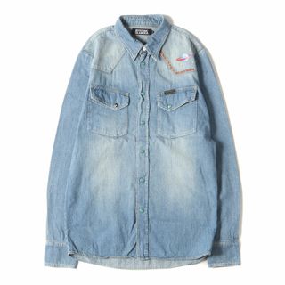 ヒステリックグラマー(HYSTERIC GLAMOUR)のHYSTERIC GLAMOUR ヒステリックグラマー シャツ サイズ:S ヴィンテージ加工 スナップボタン ウエスタン 長袖 シャツ インディゴ ブルー トップス カジュアルシャツ 日本製【メンズ】【中古】(シャツ)