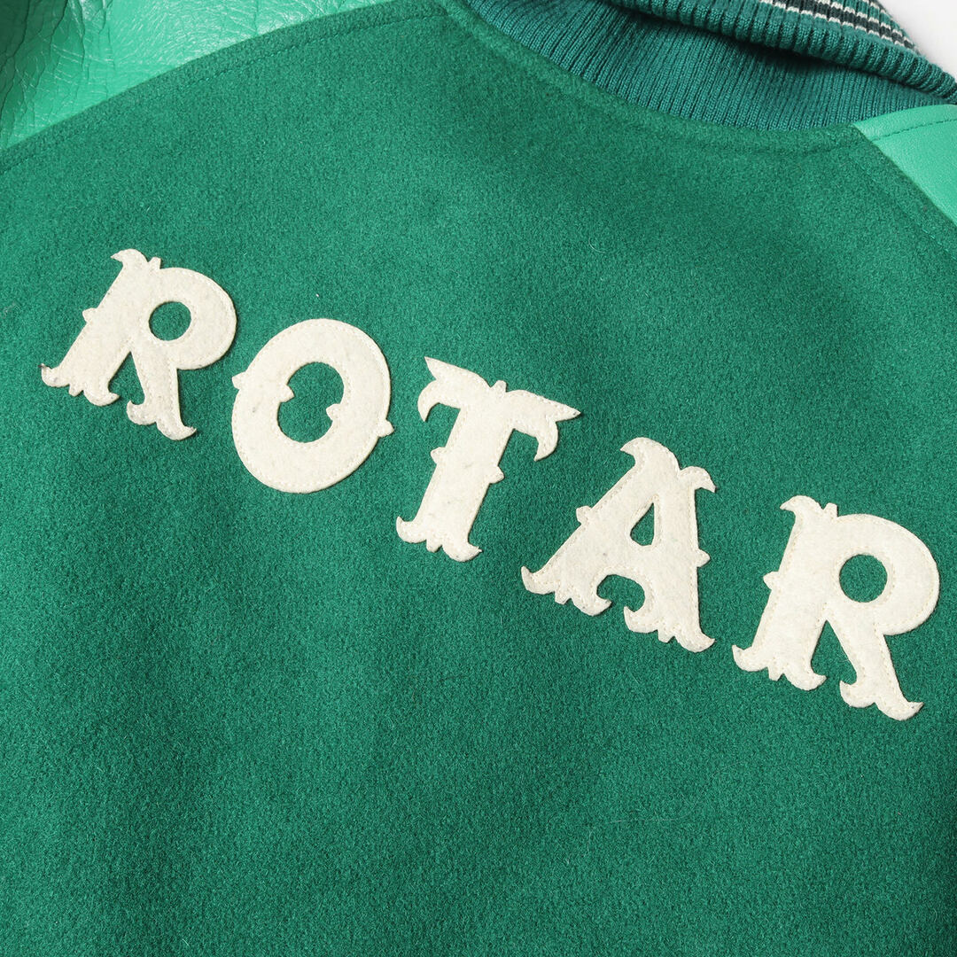 ROTAR(ローター)のROTAR ローター ジャケット サイズ:m ロゴワッペン 袖レザー メルトン スタジャン グリーン アウター ブルゾン ブランド カジュアル【メンズ】【中古】 メンズのジャケット/アウター(スタジャン)の商品写真