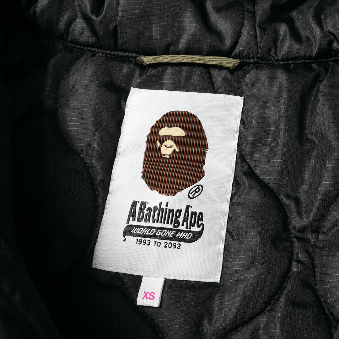 A BATHING APE(アベイシングエイプ)の美品 A BATHING APE ア ベイシング エイプ コート サイズ:WMNS XS 1stカモ 猿迷彩 裏地キルティング フィッシュテール モッズコート グリーンカモ ブラック アウター ジャケット ブルゾン【レディース】【中古】 メンズのジャケット/アウター(ミリタリージャケット)の商品写真