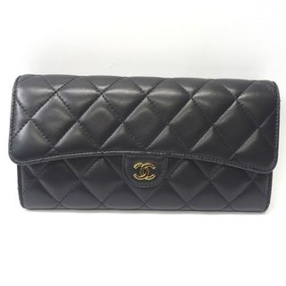 シャネル(CHANEL)のシャネル 長財布 二つ折り マトラッセ A80758 ブラック Ft595302 中古(財布)