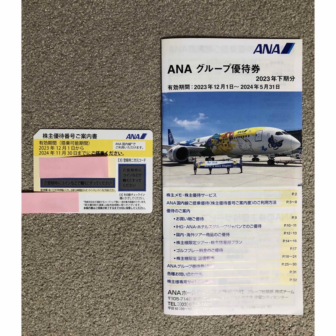 ANA(全日本空輸)(エーエヌエー(ゼンニッポンクウユ))のANA株主優待券1枚　グループ優待券1冊 チケットの優待券/割引券(その他)の商品写真