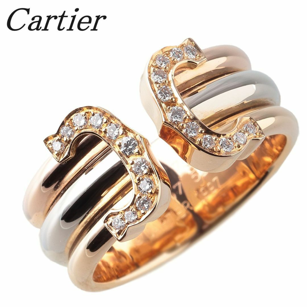 カルティエ Cartier C2リング　LM　750WG　#55 K18ホワイトゴールド 750WG ジュエリー