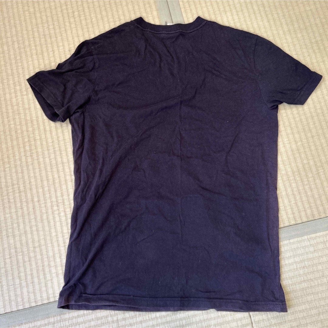 Abercrombie&Fitch(アバクロンビーアンドフィッチ)のAbercrombie&Fitch メンズ M ネイビー ロゴ刺繍 半袖Tシャツ メンズのトップス(Tシャツ/カットソー(半袖/袖なし))の商品写真