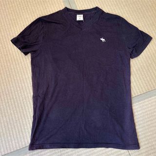 アバクロンビーアンドフィッチ(Abercrombie&Fitch)のAbercrombie&Fitch メンズ M ネイビー ロゴ刺繍 半袖Tシャツ(Tシャツ/カットソー(半袖/袖なし))