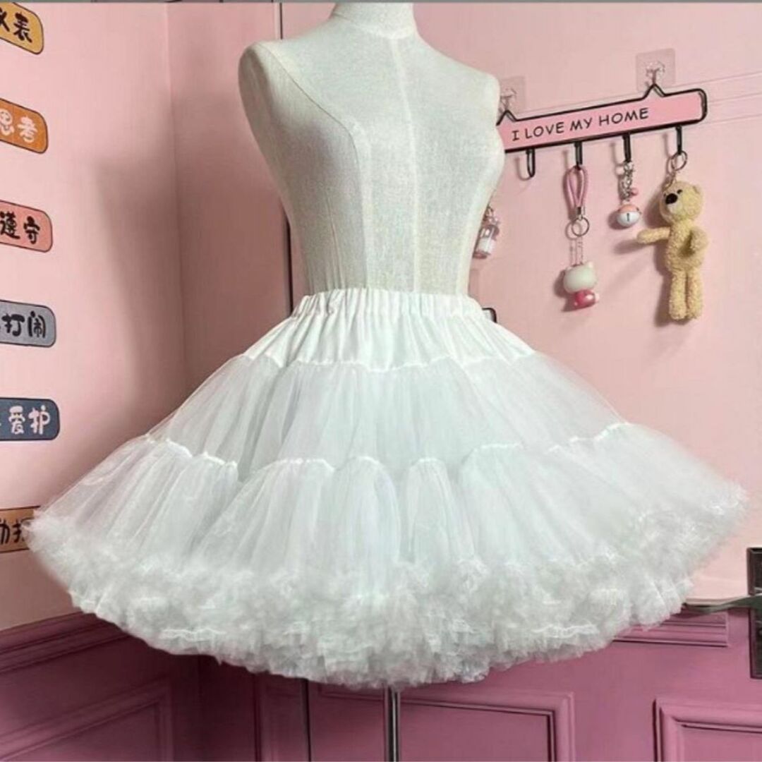 パニエ ホワイト コスプレ スカート ロリータ ゴスロリ ウェディング ドレス エンタメ/ホビーのコスプレ(コスプレ用インナー)の商品写真