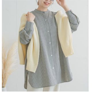 アーバンリサーチ(URBAN RESEARCH)のitems URBAN RESEARCH バンドカラービッグシャツ ブラック(シャツ/ブラウス(長袖/七分))