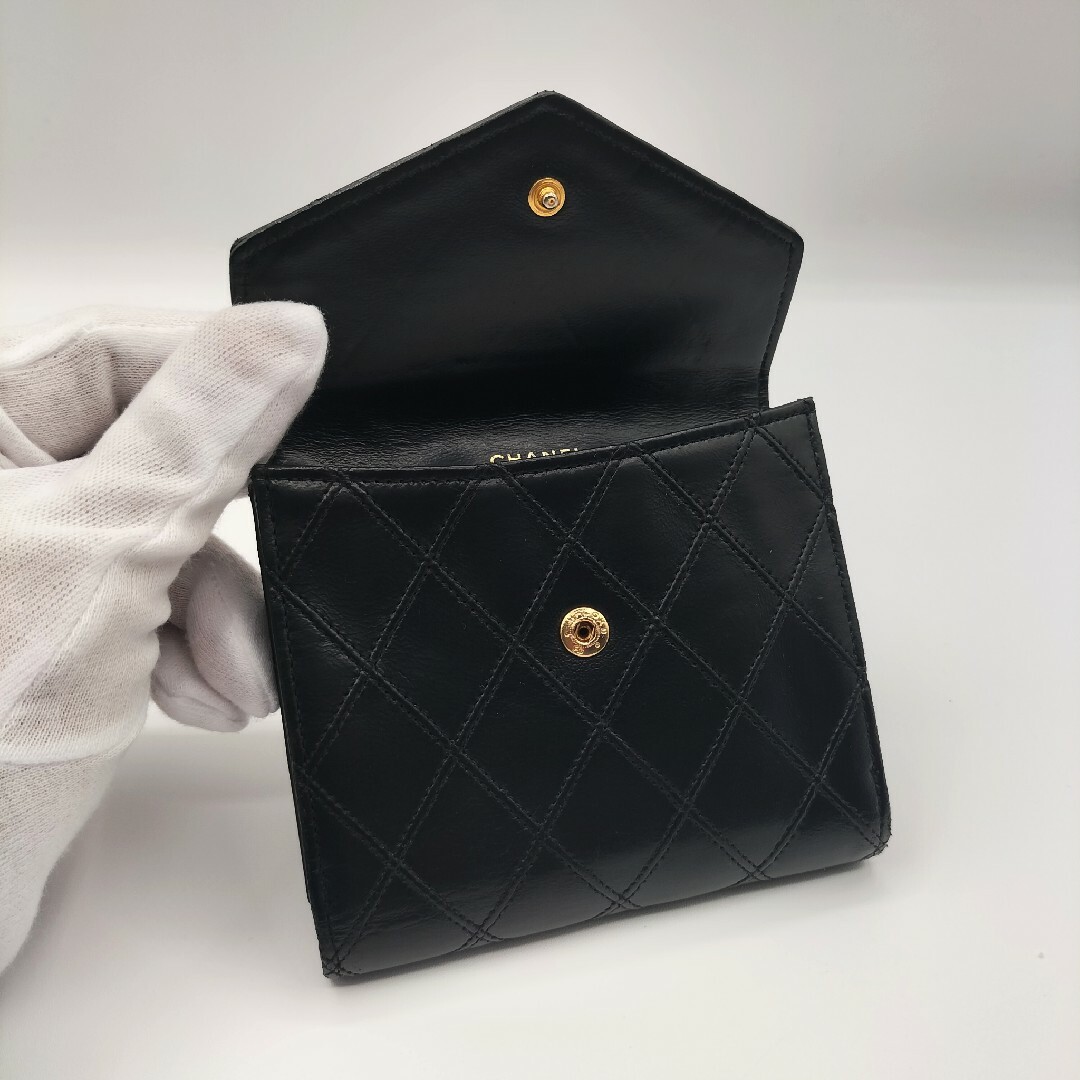 CHANEL - 美品☆シャネル ビコローレ Wホック 折り財布 ブラックの通販 ...