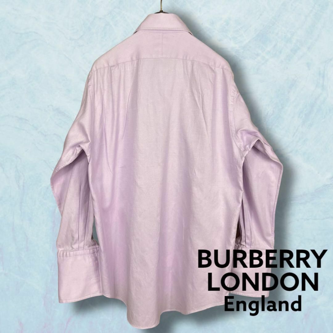 BURBERRY(バーバリー)の【バーバリーロンドン】長袖 シャツ ホリゾンタルカラー パープル M 日本製 メンズのトップス(シャツ)の商品写真