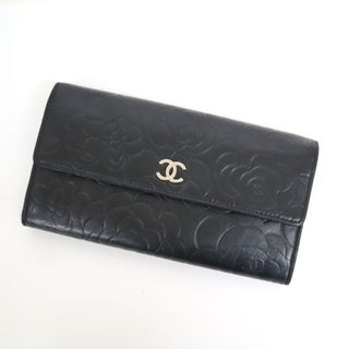 シャネル(CHANEL)のシャネル 2つ折り長財布 カメリア レザー A82283 /kt08736ik(長財布)