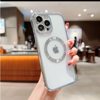 アイフォーン(iPhone)のiPhoneケース　シルバー　iPhone15Proケース シンプルデザイン(iPhoneケース)