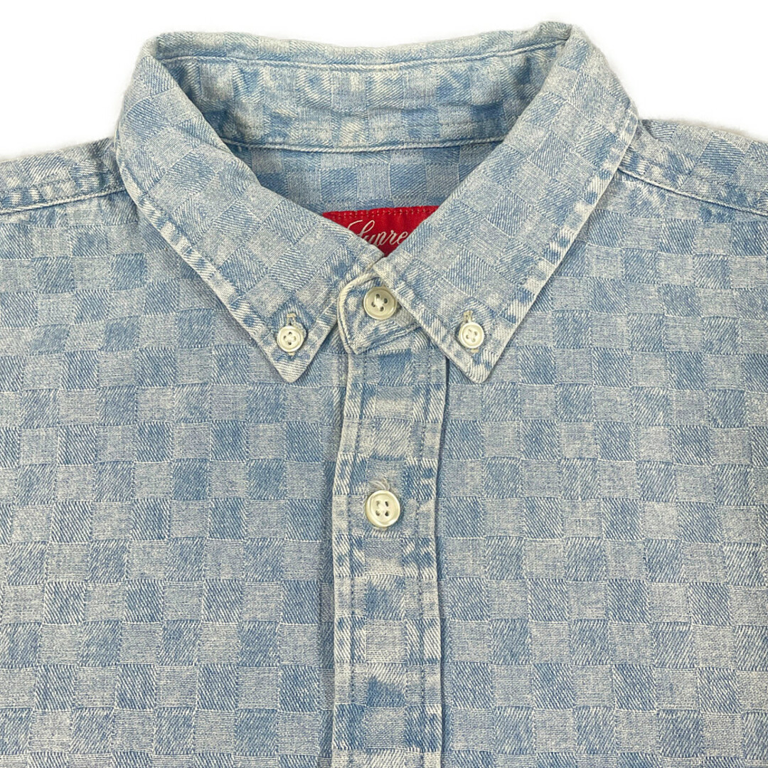 正規品Supreme Checkered Denim Shirt blue M