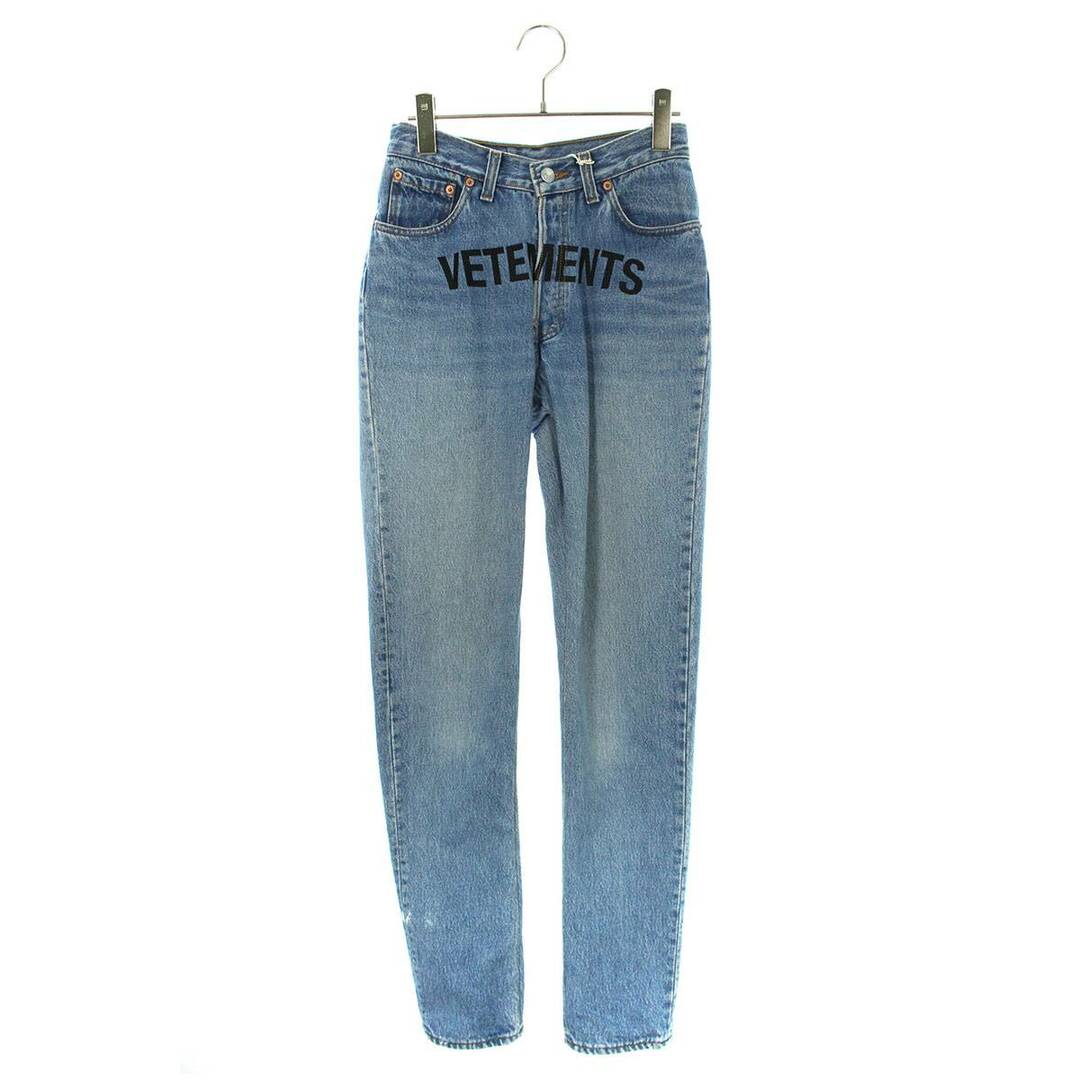 ヴェトモン ×リーバイス LEVI´S 17AW WSS18PA5 ロゴ刺繍デニムパンツ レディース XS