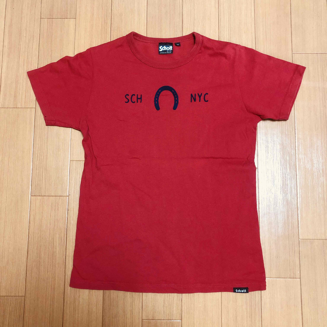 schott(ショット)のSchott N.Y.C ショット 半袖 刺繍 Tシャツ XSサイズ レッド メンズのトップス(Tシャツ/カットソー(半袖/袖なし))の商品写真