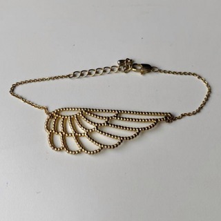 wing design chain bracelet 羽　ブレスレット　ゴールド(ブレスレット/バングル)