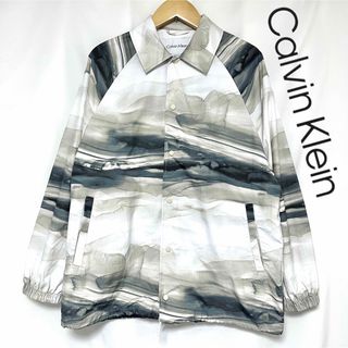 カルバンクライン(Calvin Klein)のCalvin Klein 現行品 マーブルプリント コーチジャケット XS(ナイロンジャケット)