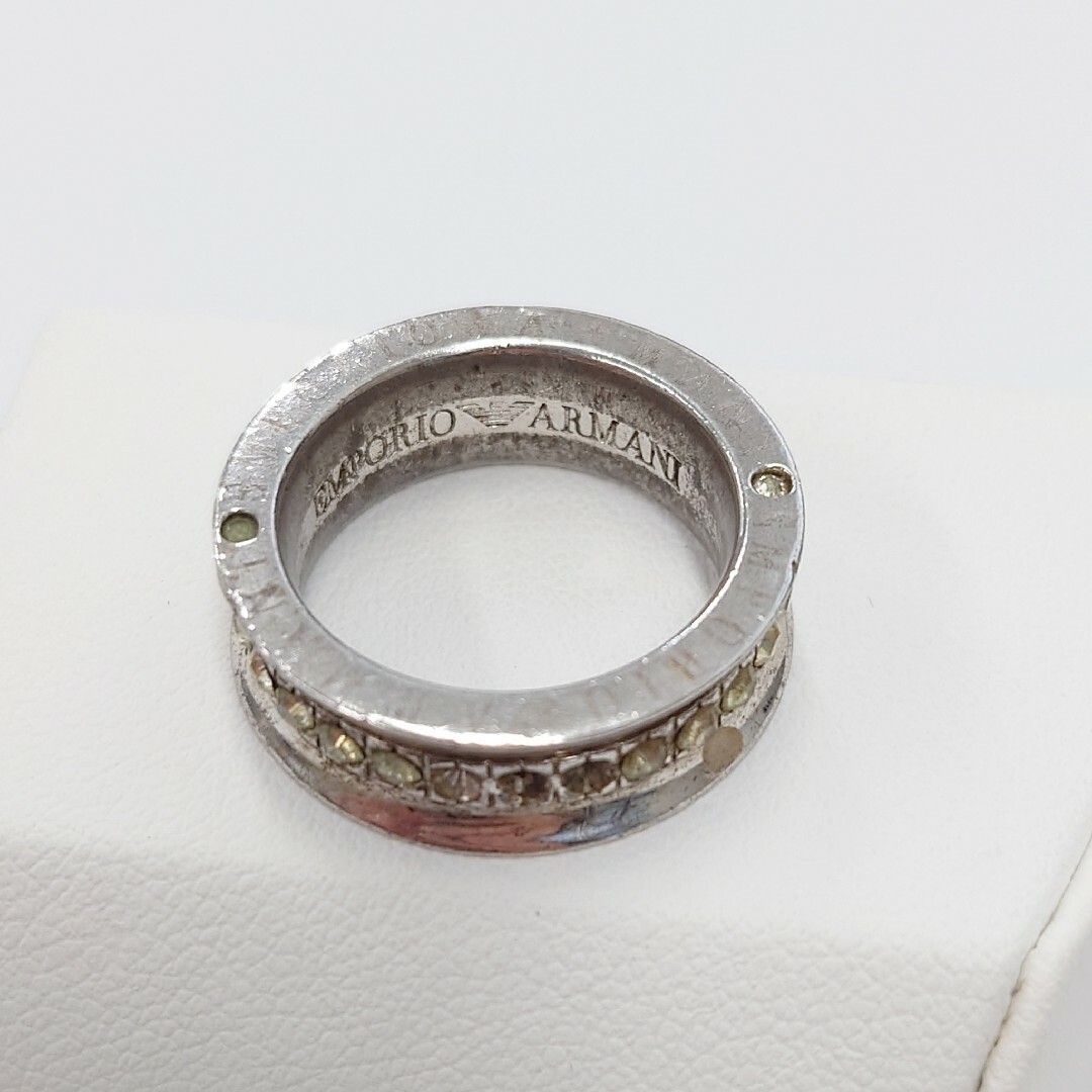 Emporio Armani(エンポリオアルマーニ)のk　エンポリオアルマーニ　スターリングシルバー　ラインストーン　リング　指輪 レディースのアクセサリー(リング(指輪))の商品写真