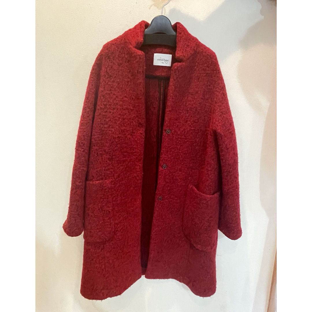 赤色コート 38サイズの通販 by shop｜ラクマ