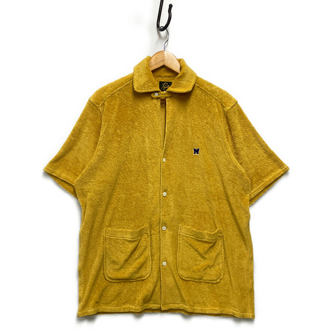 NEEDLES ニードルス 品番 MR298 Italian Collar Shirt LI/PE Pile Jersey パイルシャツ 半袖 イエロー サイズL 正規品 / B4617