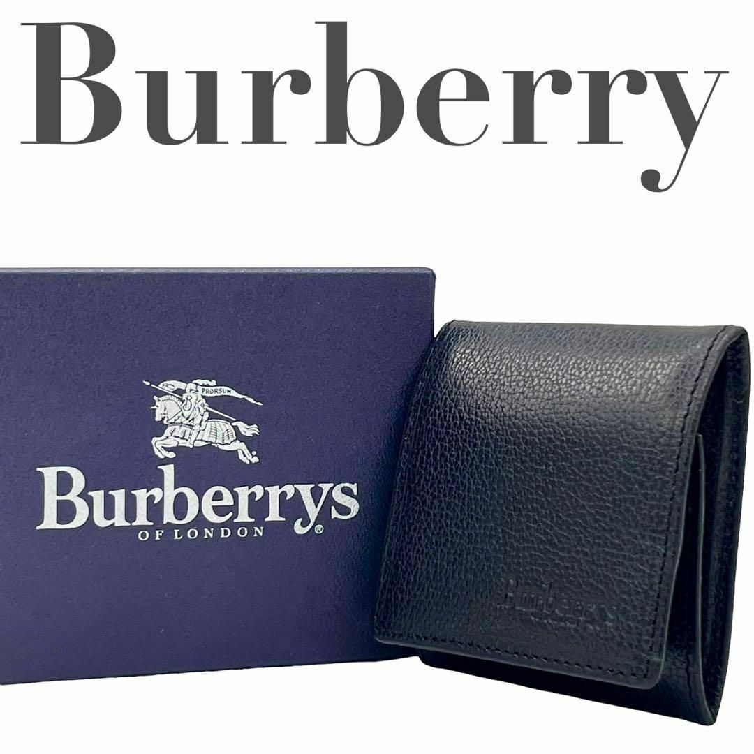 美品 Burberry バーバリー コインケース 黒 ノバチェック 本革 黒 在庫