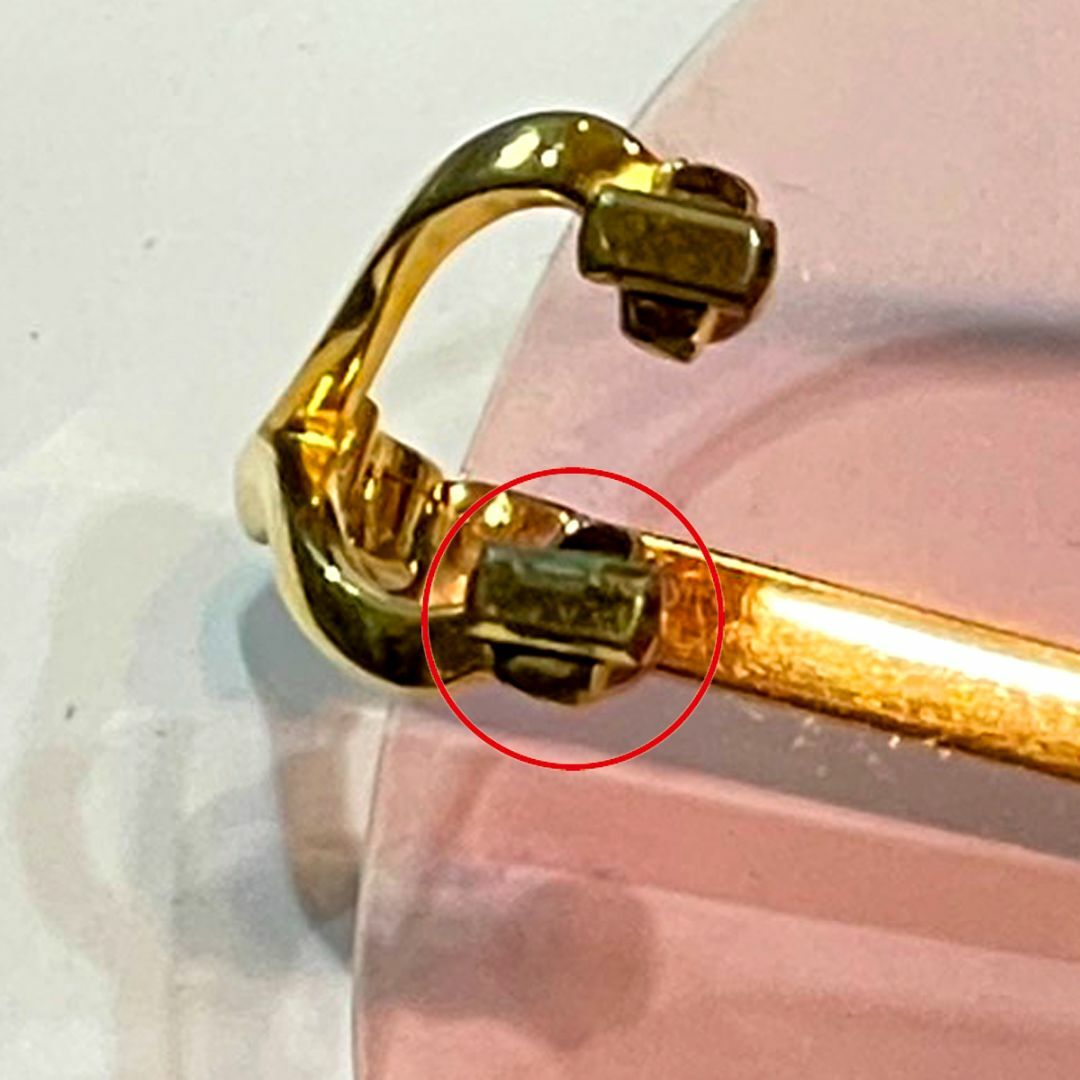 Cartier - 超希少ヴィンテージ☆ピンクX金リムレス【Cartier】サングラス送料込の通販