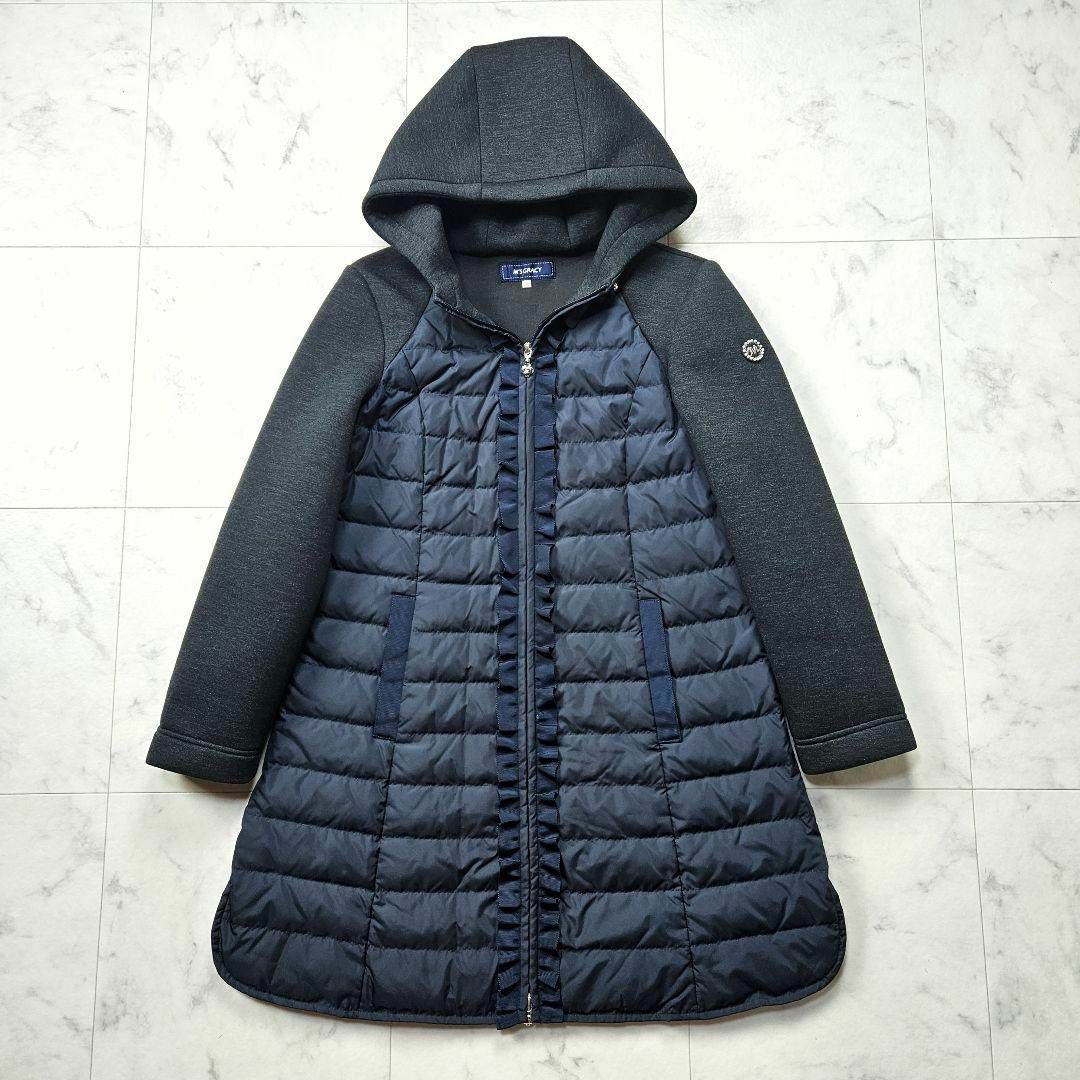 M'S GRACY - 【美品】エムズグレイシー ダウンコート フリル カメリア