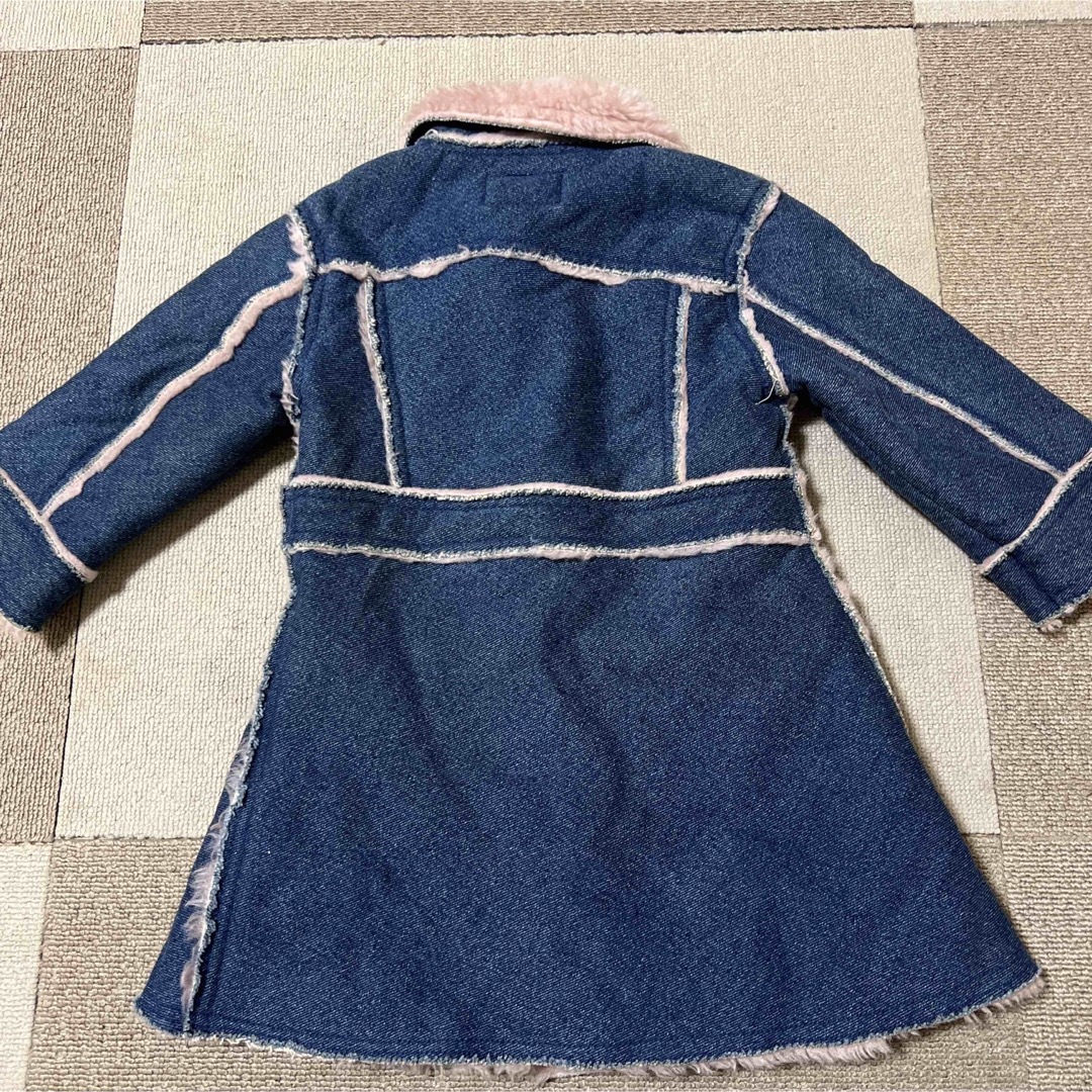 デニム地ロングコート90 キッズ/ベビー/マタニティのキッズ服女の子用(90cm~)(コート)の商品写真