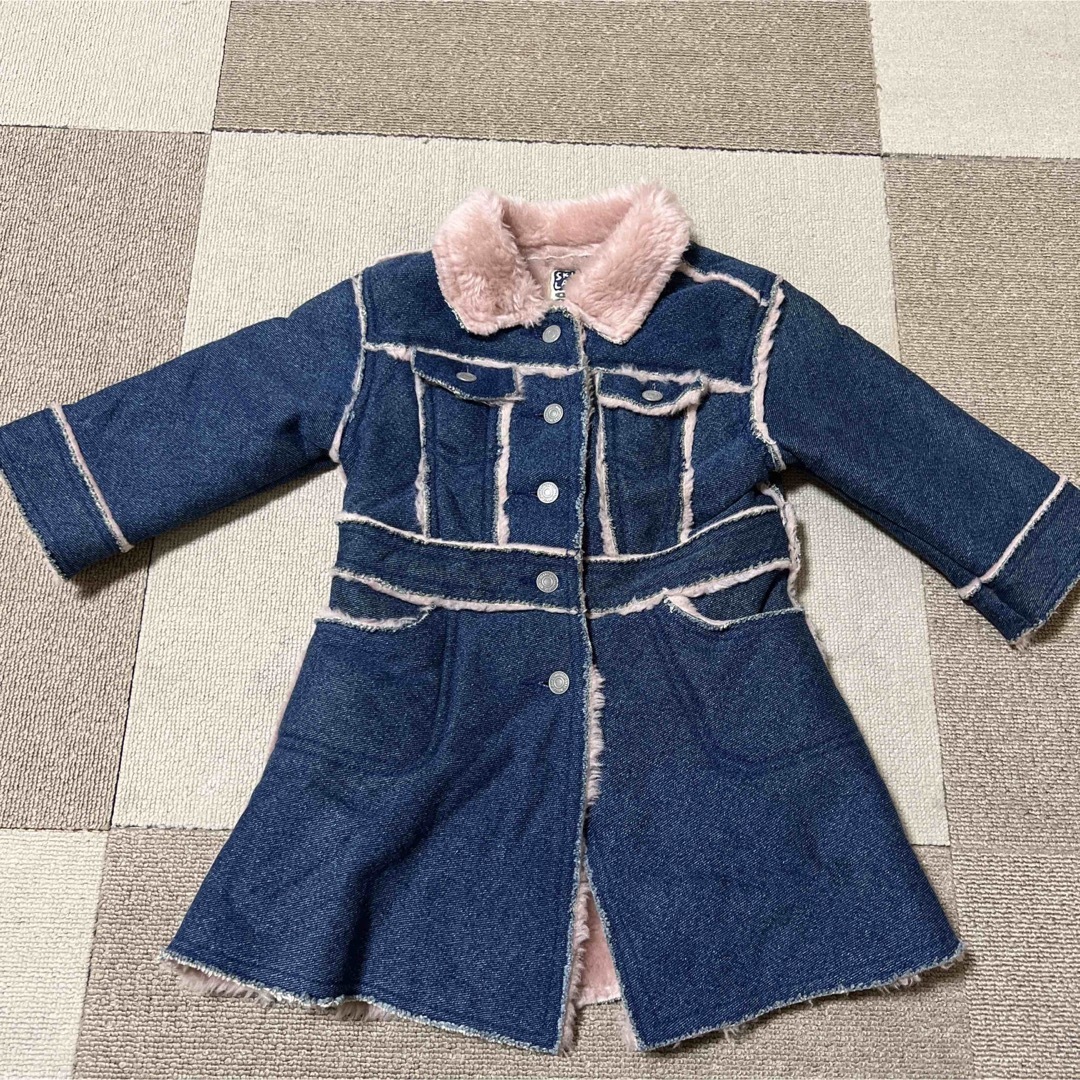 デニム地ロングコート90 キッズ/ベビー/マタニティのキッズ服女の子用(90cm~)(コート)の商品写真