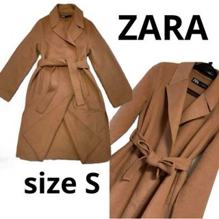 ザラ(ZARA)のZARA ガウンコート　ウエストリボン  ロングコート(ロングコート)