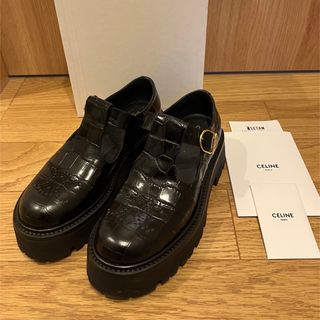 希少 箱付 CELINE セリーヌ フリンジ 45mm 厚底 ローファー