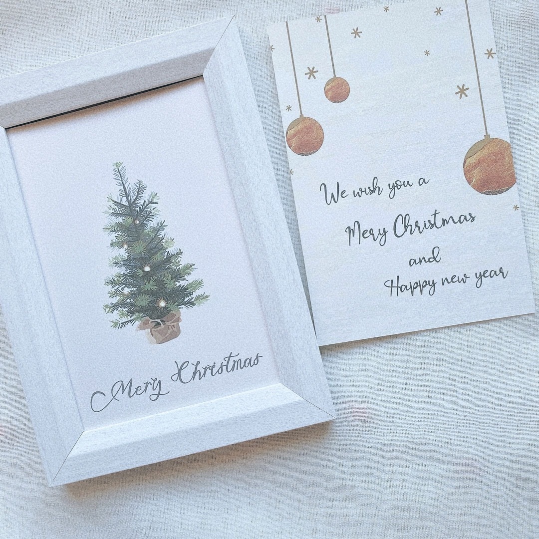 Xmas sale♡ クリスマスポストカード2枚set ハンドメイドのインテリア/家具(アート/写真)の商品写真