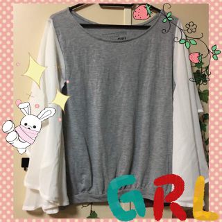 グレイル(GRL)の▽SALE中 GRL完売品！シフォンヒラヒラ袖トップス M[新古](カットソー(長袖/七分))