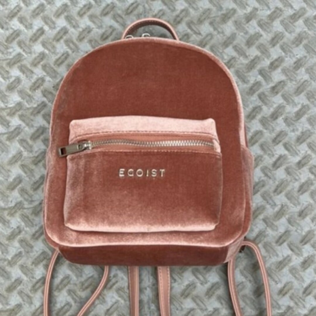 EGOIST(エゴイスト)のEGOIST ベロアミニリュック ピンク レディースのバッグ(リュック/バックパック)の商品写真