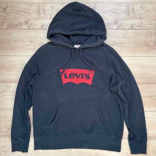 リーバイス(Levi's)のLevi's❤️長袖パーカーM❤️バッドウィングロゴ❤️黒(パーカー)