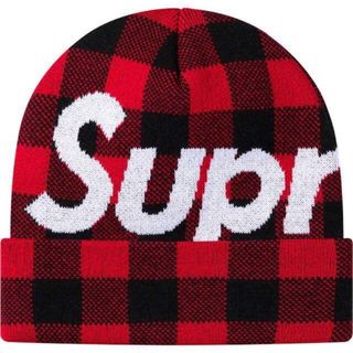 シュプリーム(Supreme)のSupreme 20AW Big Logo Beanie Red Plaid(ニット帽/ビーニー)