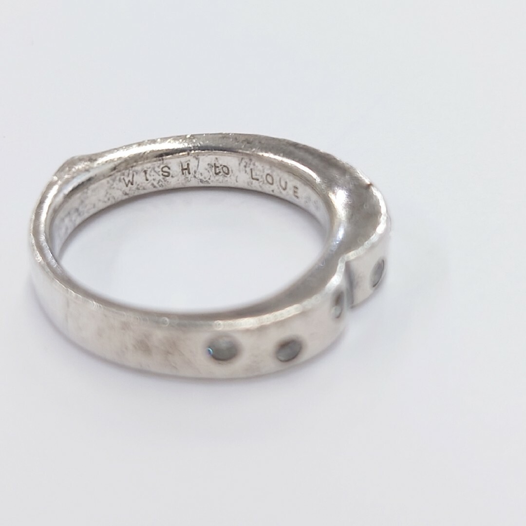 4℃(ヨンドシー)のk　4℃　スターリングシルバー　ラインストーン　ハート　デザインリング　指輪 レディースのアクセサリー(リング(指輪))の商品写真