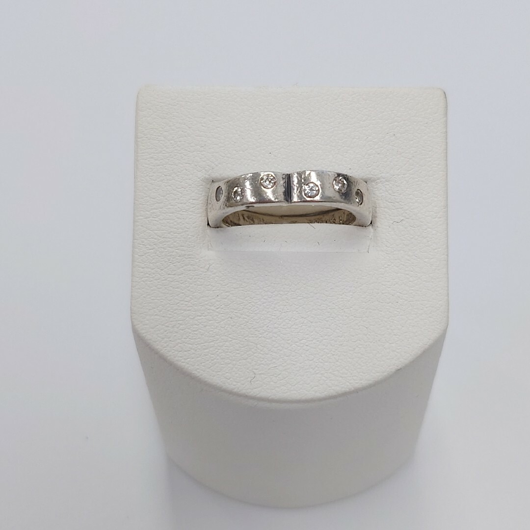 4℃(ヨンドシー)のk　4℃　スターリングシルバー　ラインストーン　ハート　デザインリング　指輪 レディースのアクセサリー(リング(指輪))の商品写真