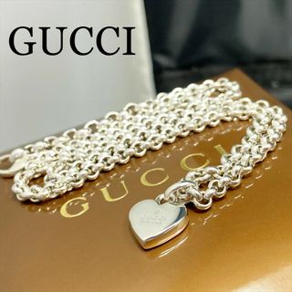 グッチ(Gucci)の新品仕上 グッチ GUCCI ハート ロゴ 極太 ネックレス シルバー 925(ネックレス)