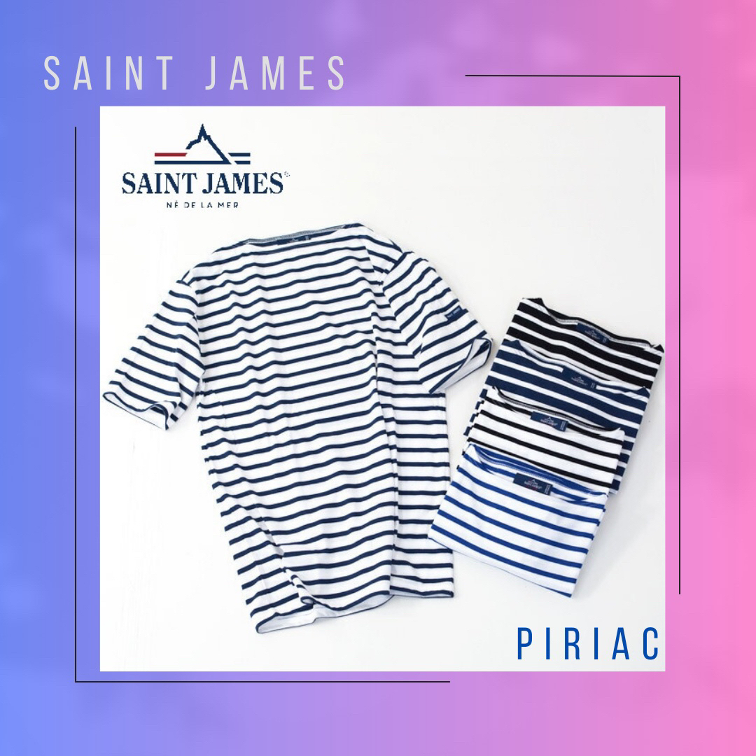 SAINT JAMES(セントジェームス)のセントジェームス　ピリアック　クルーネック　T4 marine/ecru メンズのトップス(Tシャツ/カットソー(半袖/袖なし))の商品写真