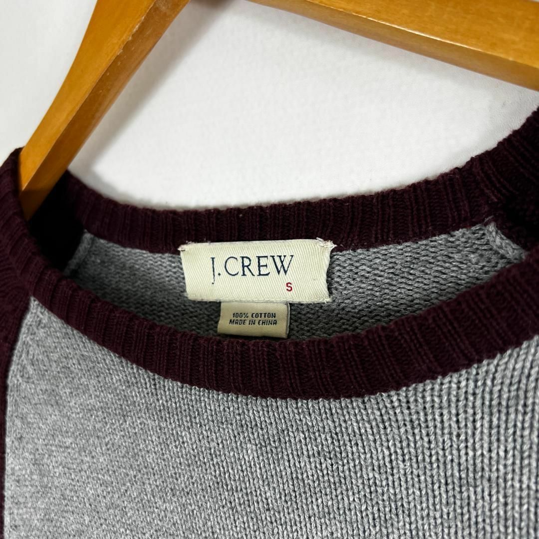 J.Crew(ジェイクルー)の90s J.crew ジェイクルー ラグラン グレー レッド ニット メンズのトップス(ニット/セーター)の商品写真